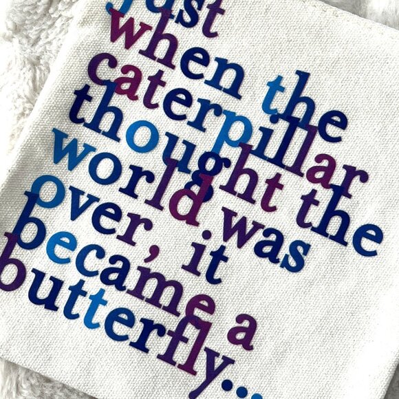 Quotable Caterpillar to Butterfly Zip Pouch (Natural) - Picture 6 of 6